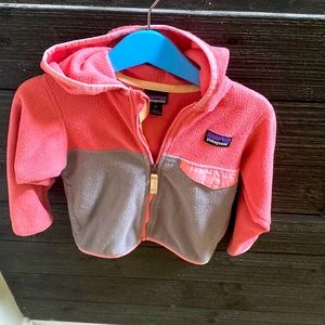 Patagonia Micro D Snap T Fleece Jacket light pink & grey